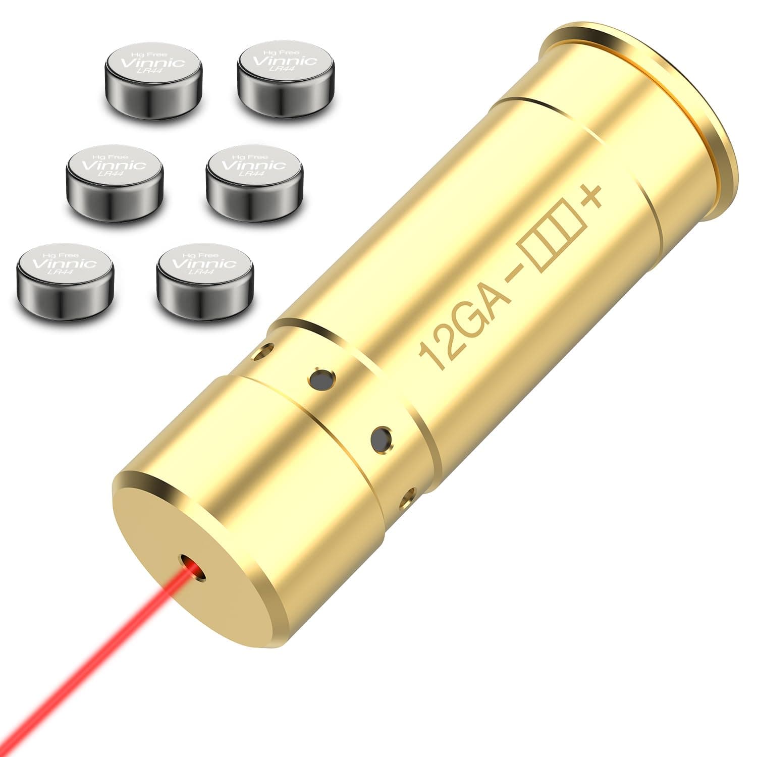 DARKFANG 12 Gauge Laser Bore Sight Easy Sighting Bore Sighter with 2 Sets Battery