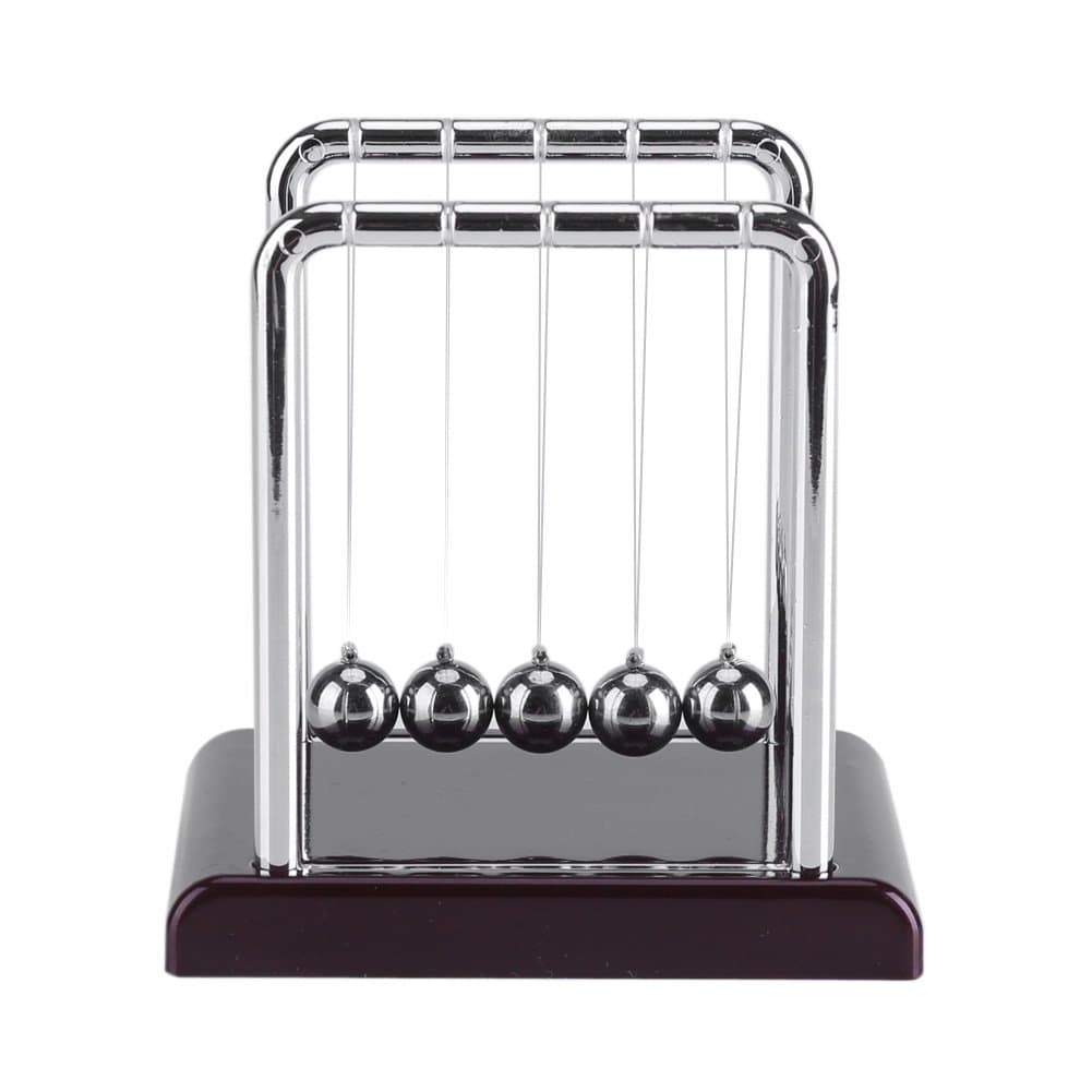 TOPINCN Small Newtons Cradle, 5 Physical Swinging Balls Educational Toy Balance Magnetic Ball Home Office Desk Fun Decor Birthday Gifts