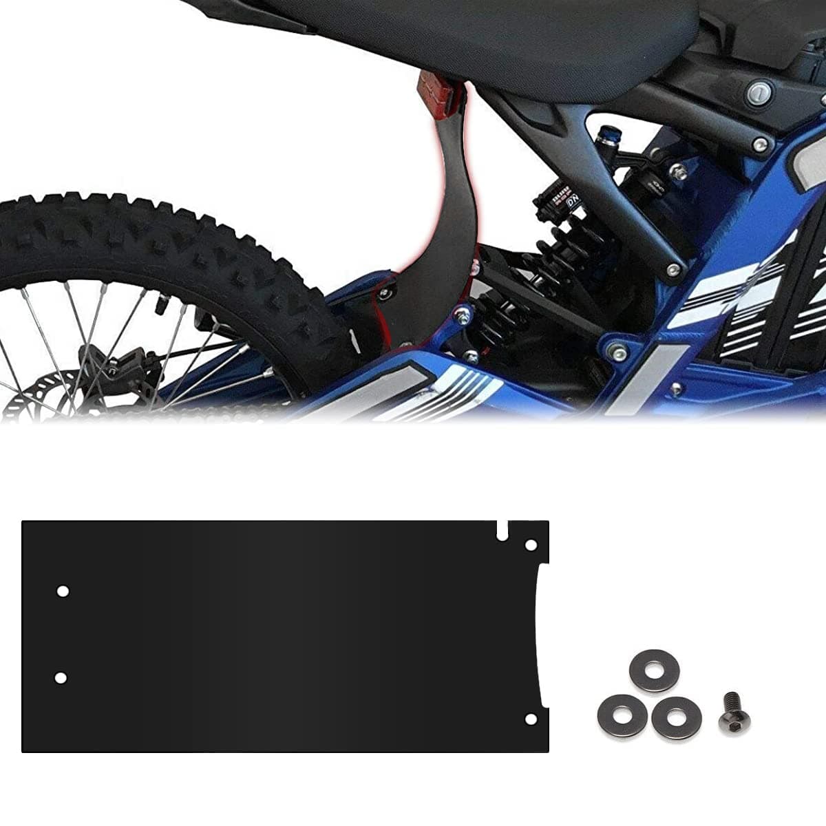 Longer Fender, Upgraded Shock Absorption Mud Guard Mud Flap, Rear Mudguard Dust Cover Protector for Sur Ron Light Bee X/S Segway X160/ X260, Fits Original & Raised Seat