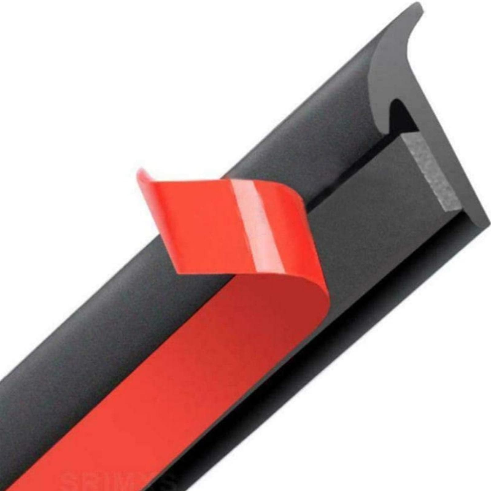 Auto Rubber Weather Draft Seal Strip, 5M/16.5Ft Universal Self Adhesive Car Windshield Edge Moulding Sealing Strip Soundproof T-Type Rubber Edge Protector Trim, Black, 8x10mm