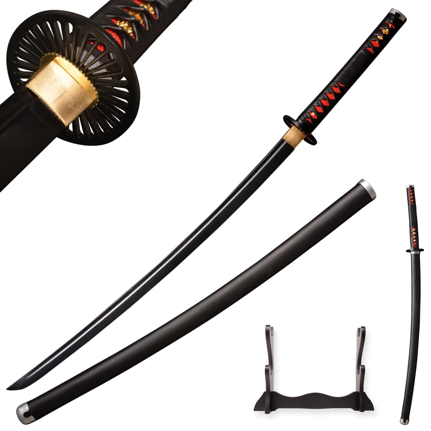 Sword fortSharp Full Tang Katanas High Carbon Steel Demon Sword Real Metal About 41inch-Tempered Hand Forged Anime Samurai Sword