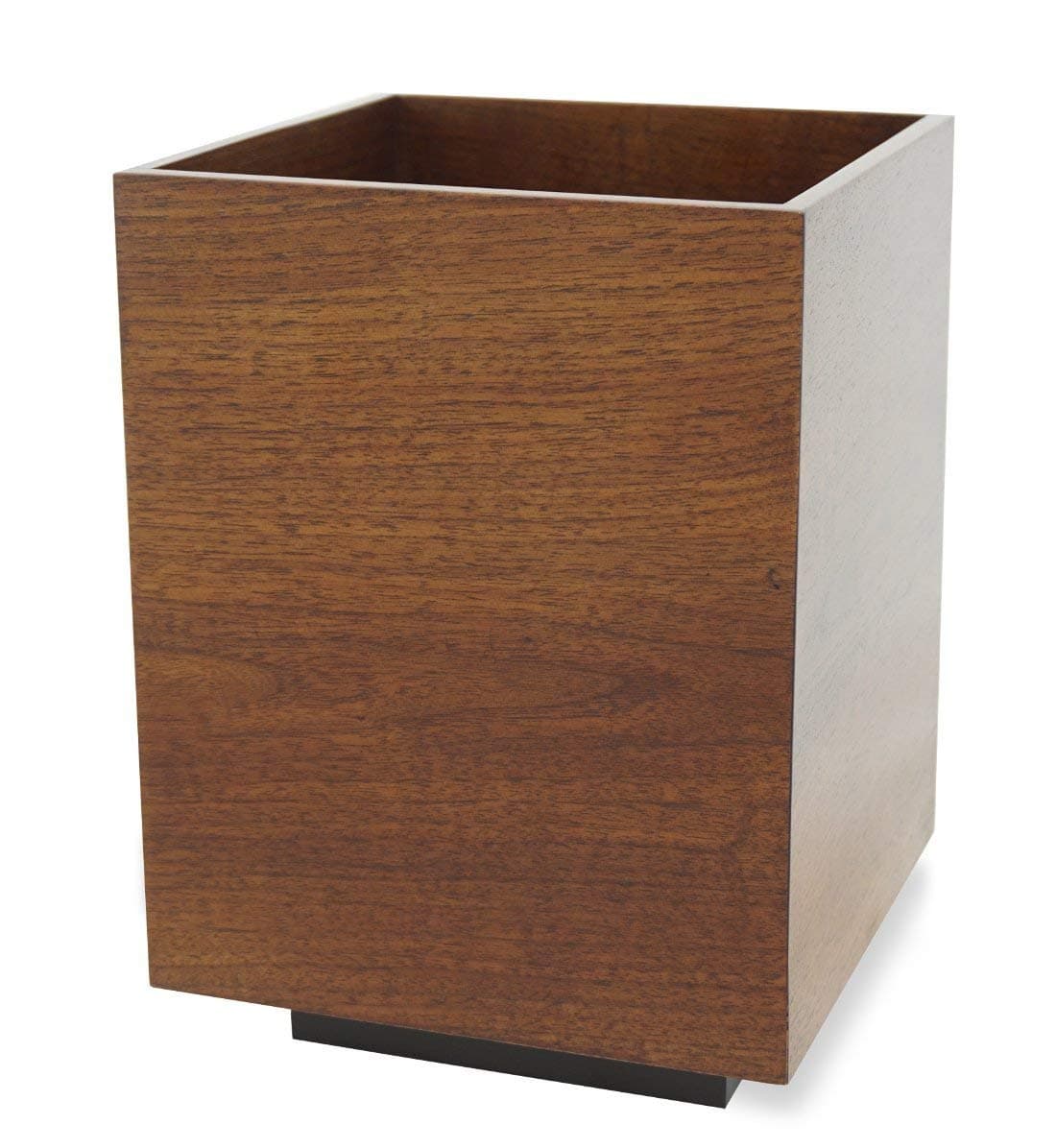 Floating Luxury Walnut Wastebasket Solid Wood Executive Office Paper Waste Bin