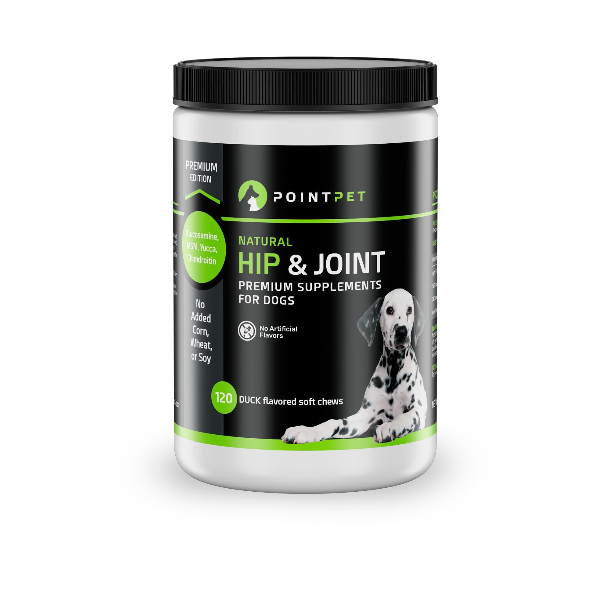 POINTPET Glucosamine for Dogs, 120 Count - Hip & Joint Supplement - Dog Mobility Soft Chews with Chondroitin & MSM - Supplement with Omega 3
