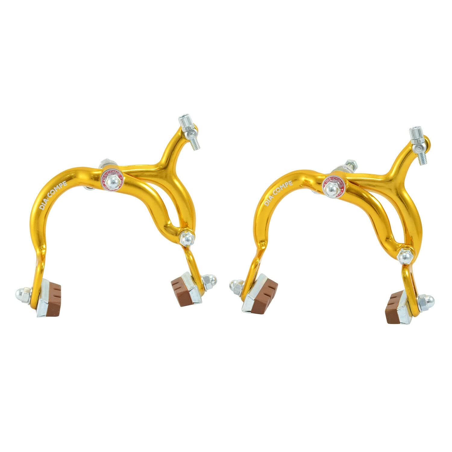 Dia CompeMX890 Side Pull Caliper Brake Set (F+R) for Old School BMX, Gold, DP2513-FR