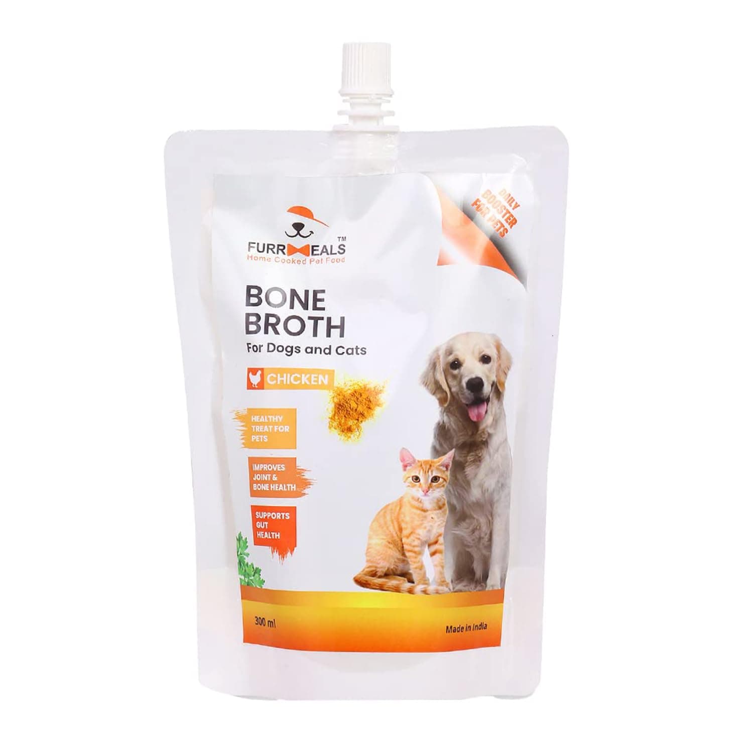 All Life Stages Ready To Serve Chicken Bone Broth | Gravy/Wet Dog Food | Treat For Dogs And Cats | 300Ml X Pack Of 1 | Joint Health Natural Supplement, Granule