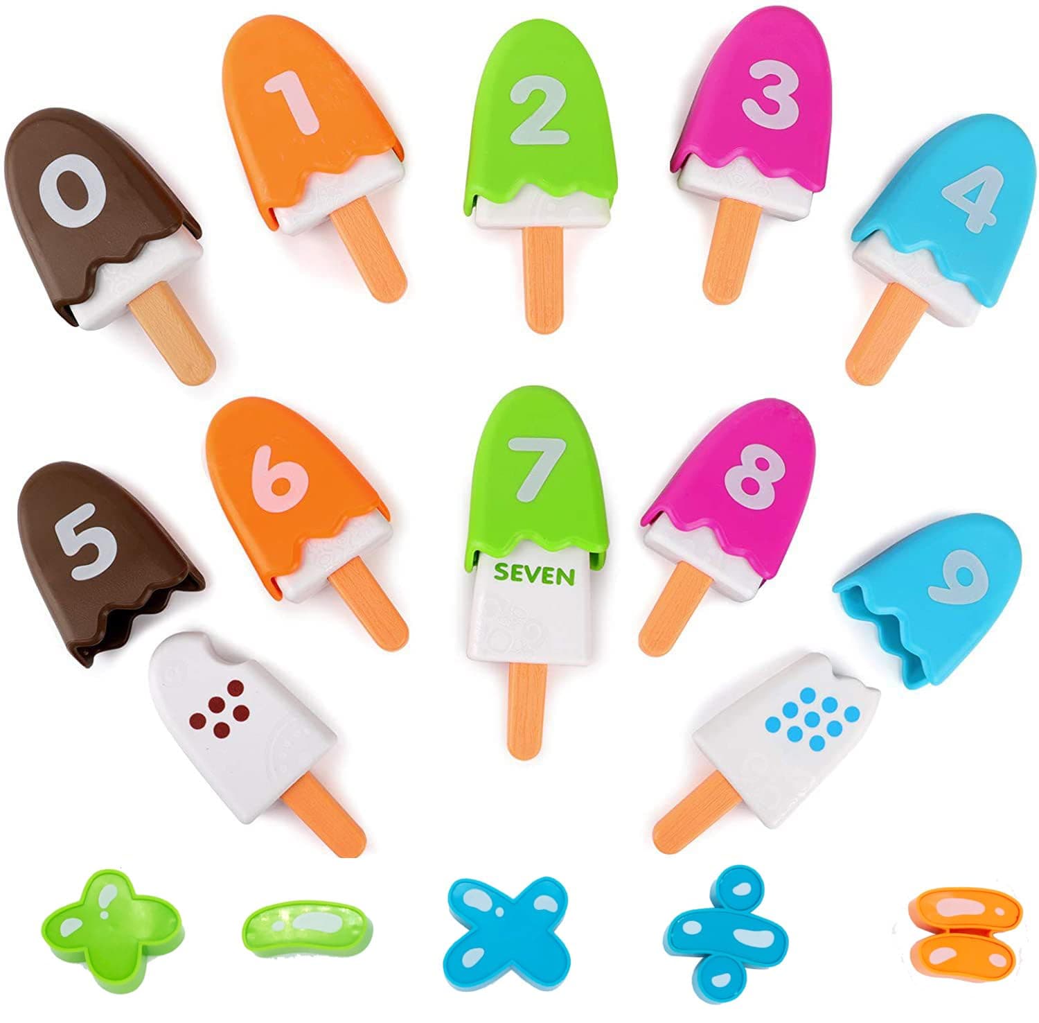 Learning Counting Toys Ice Cream - 25 Pieces, Ages 2+,Toddler Number Learning Toys, Preschool Math Games, Fine Motor Toys, Numbers for Kids
