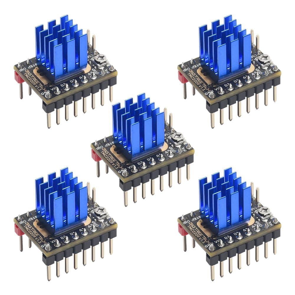 BIGTREETECH TMC2209 V1.3 UART Stepper Motor Driver Ultra-Silent Stepsticks with Heatsink Mute for Octopus V1.1/Octopus pro/SKR V1.4 Turbo/SKR 3/Manta M4P/M5P/M8P 3D Printer Motherboard 5PCS