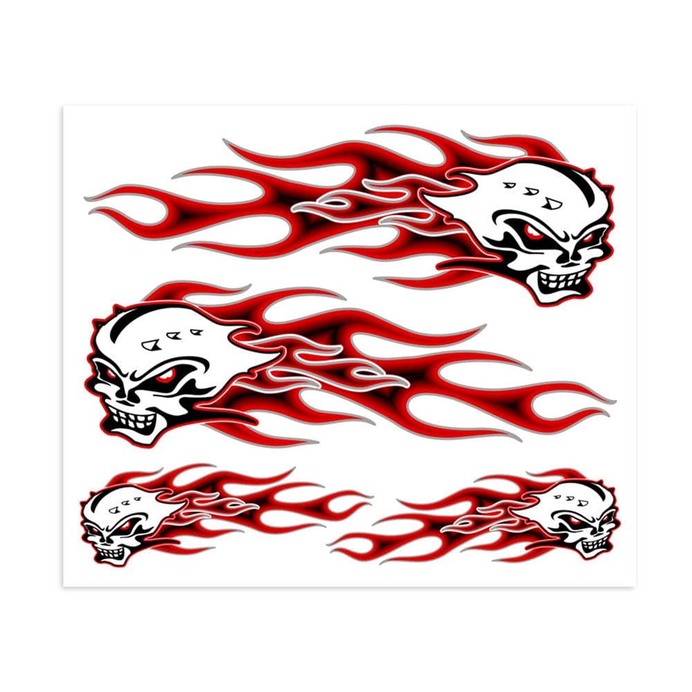 4R Quattroerre.it32106 Stickers Skull Flames, 20 x 24 cm