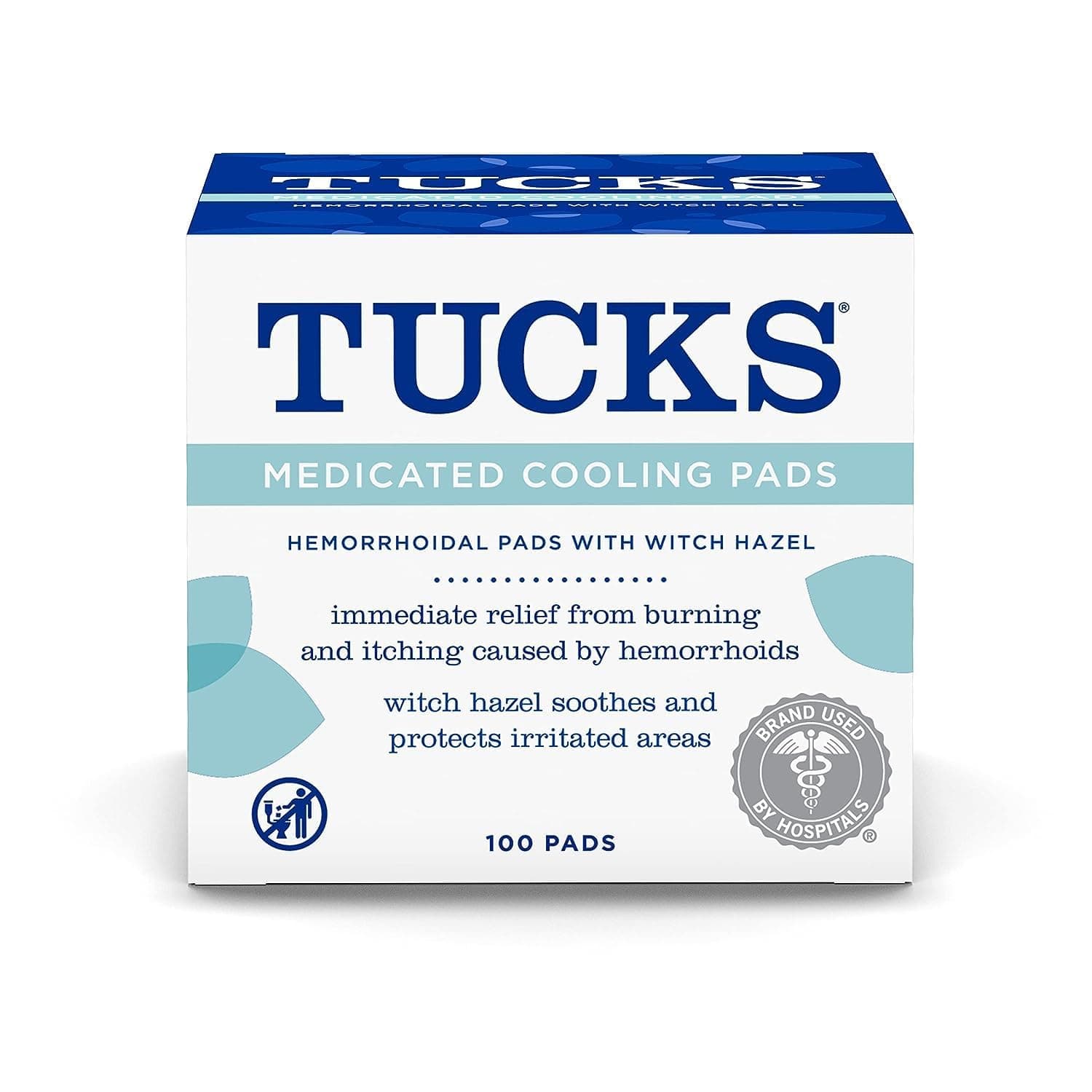 TUCKS TUCKS, Medicated Cooling Pads, 100 Pads