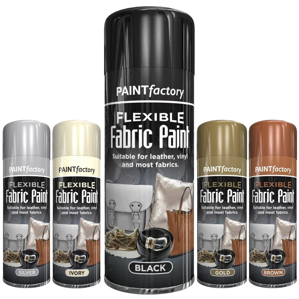 1 x Black Flexible Fabric 200ml, Spray Paint Leather Vinyl Textile Clothes Fast Drying