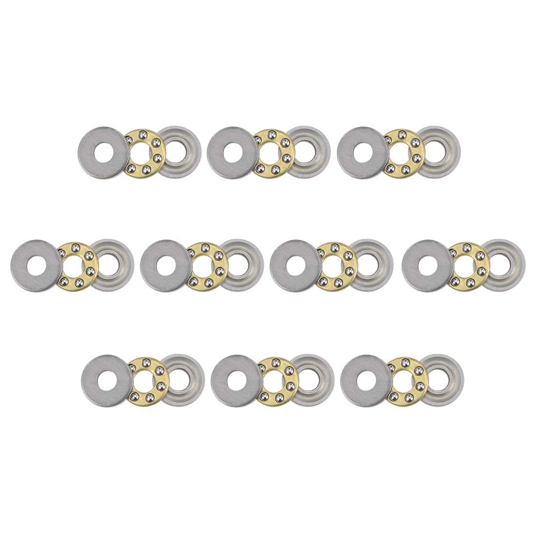 uxcell F3-8M Thrust Ball Bearings 3mm x 8mm x 3.5mm Chrome Steel Single Direction 10pcs