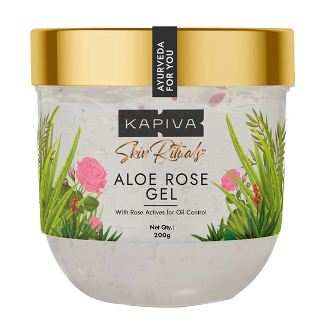 Kapiva Skin Rituals Aloe Rose Gel 200 gms | Soothing AloeVera Gel for Face| For Glow and Hydration | Clinically Tested Rose Actives