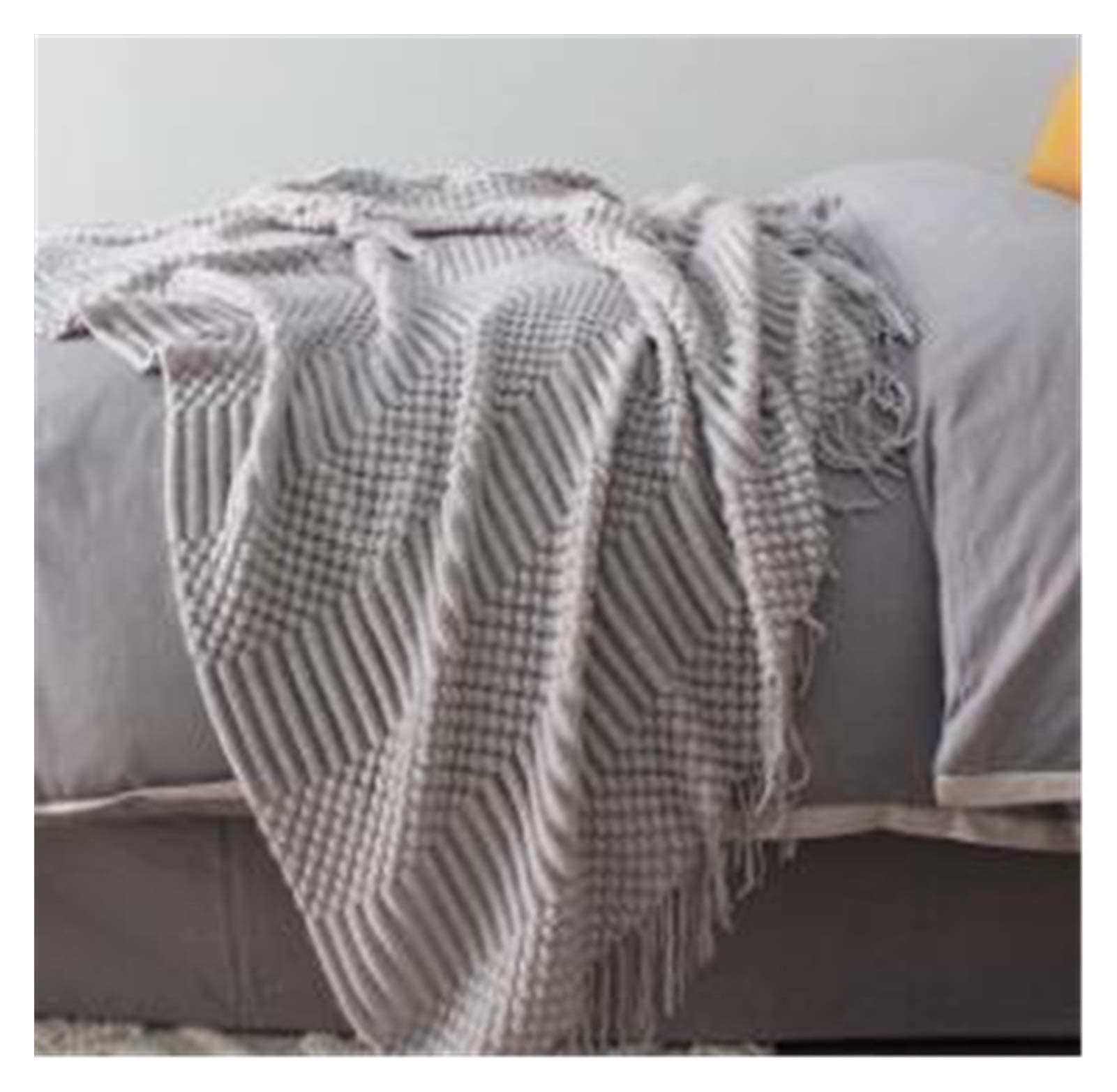 WSZMD Fleece Blanket Blanket Knitted Large Soft Thread Throw Sofa Blanket Warm Knitting Plaids Blankets Bed Blanket (Color : 2, Size : 127x220cm)