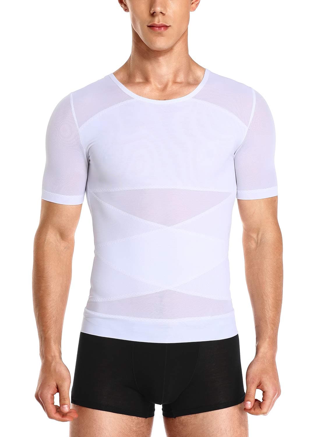 Slimming T Shirts Men Tummy Control Body Shaper Gynecomastia Compression Tops Posture Corrector Shapewear