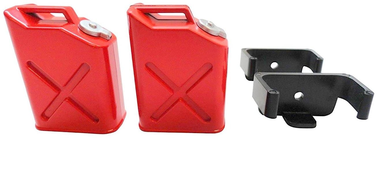 1/10 RC Rock Crawler Scale Red Jerry Gas Can Jug W/Brackets - 2 Pack - Apex RC Products #4052