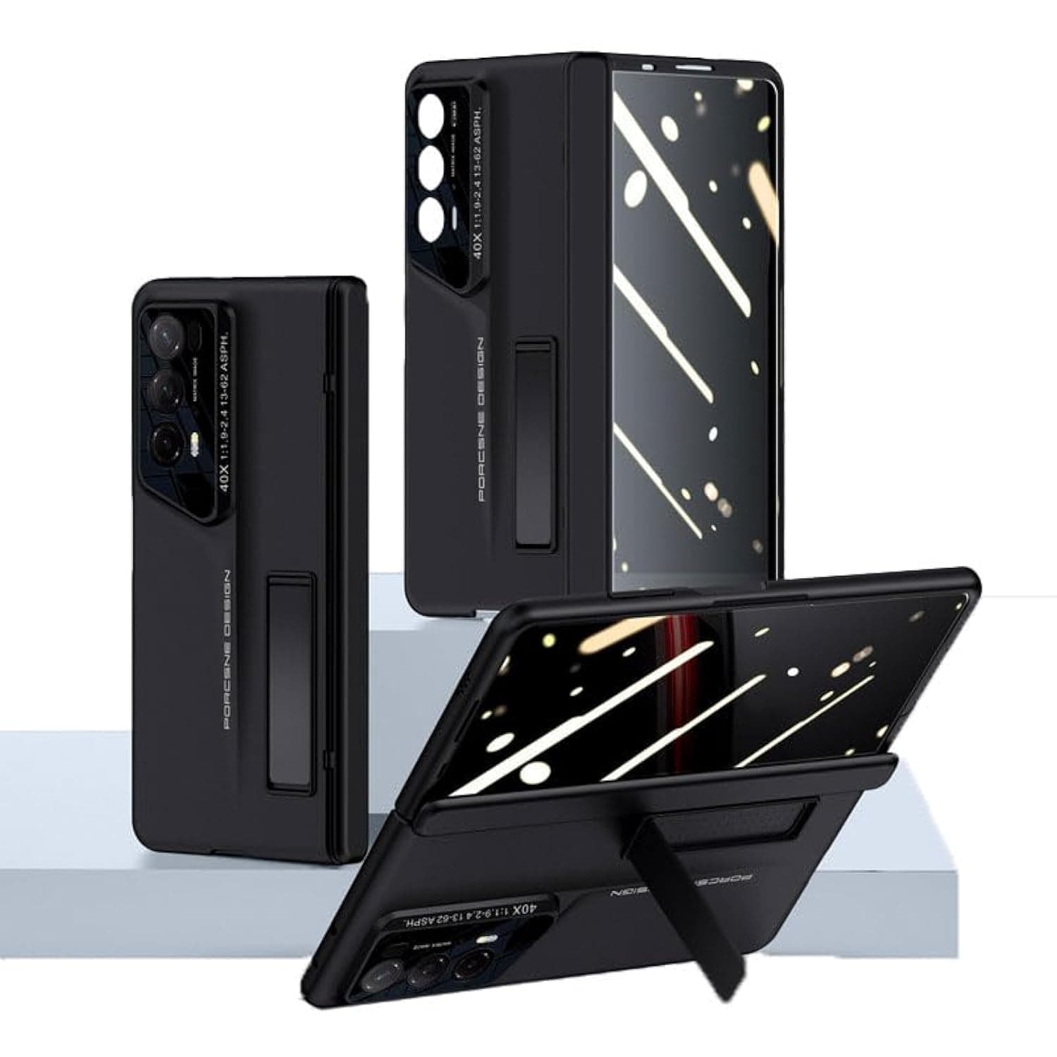 Hepiide Case for Honor Magic V2 RSR Case, Full Cover Case with Privacy Screen Protector and Stand, Spring Hinge, Drop Protector, Full Cover Camera Protective Cover (Black)