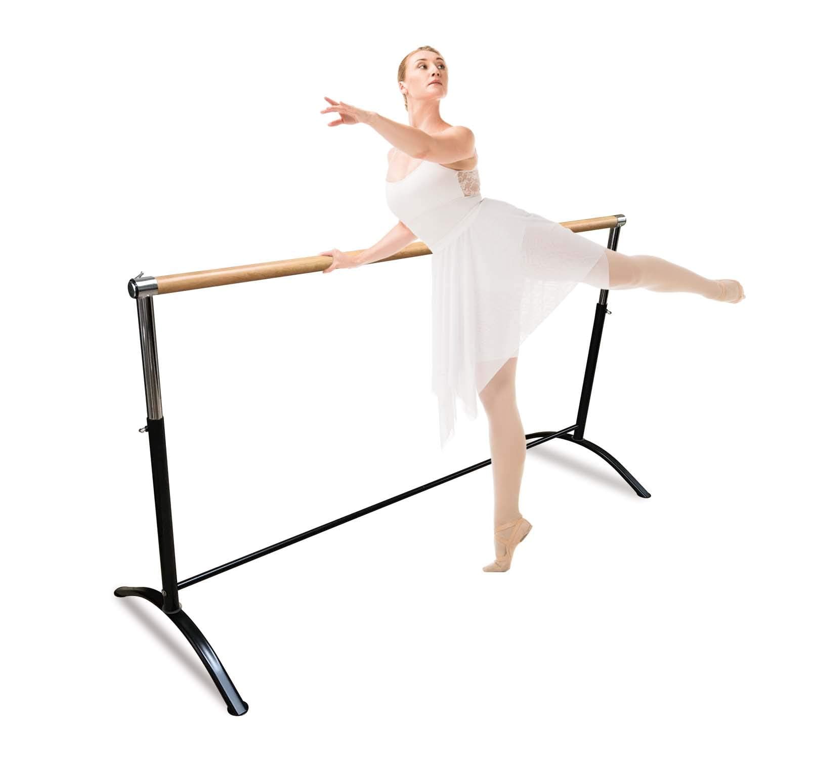 Ballet Barre Portable for Home or Studio, Freestanding Adjustable Bar for Stretch, Pilates, Dance or Active Workouts, Single or Double, Kids and Adults