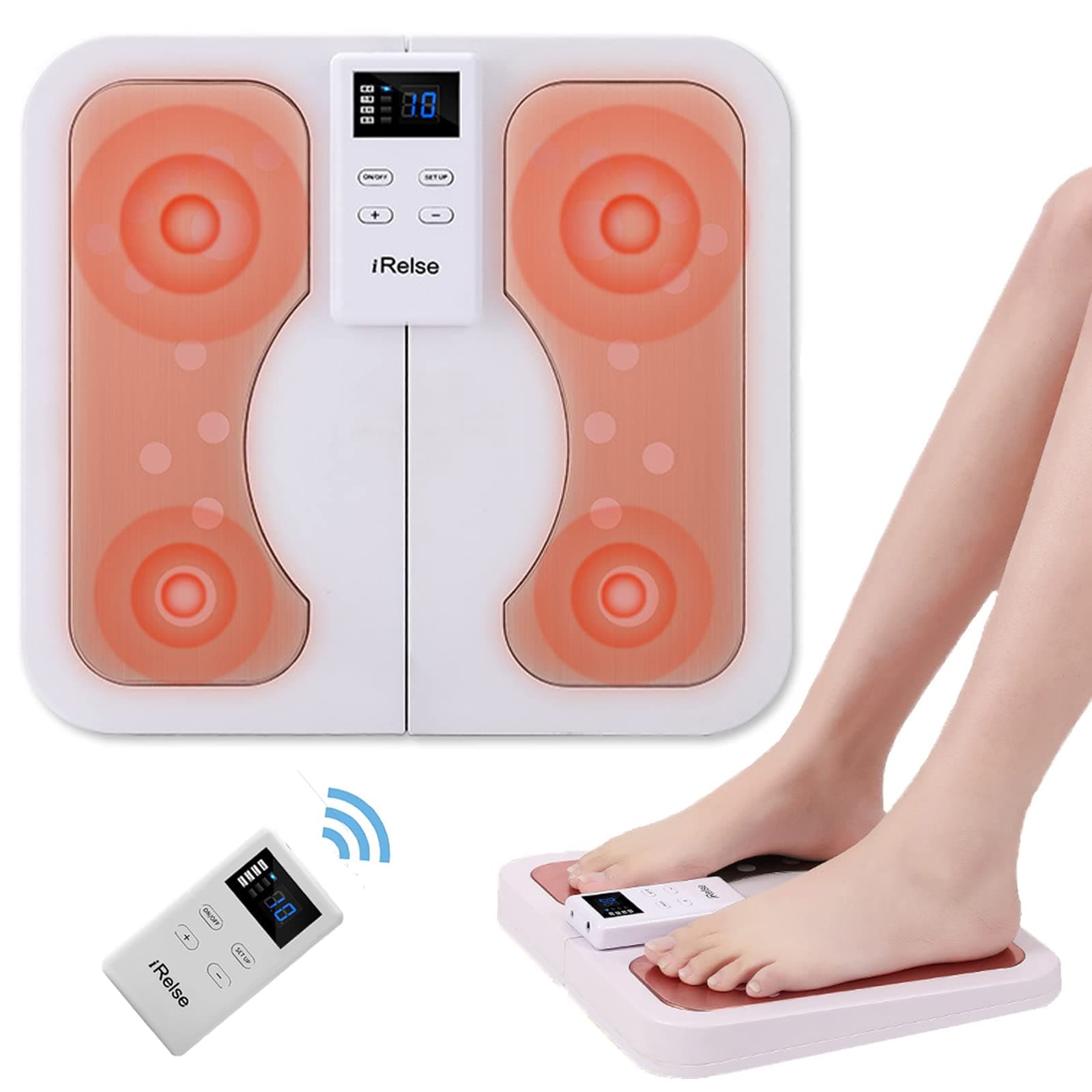 LURBON Foot Massager with Heat, Foot Stimulation Pad Foldable Portable, Electric Foot Massager with Timed for Plantar Fasciitis Heat Therapy, Suitable for All Foot
