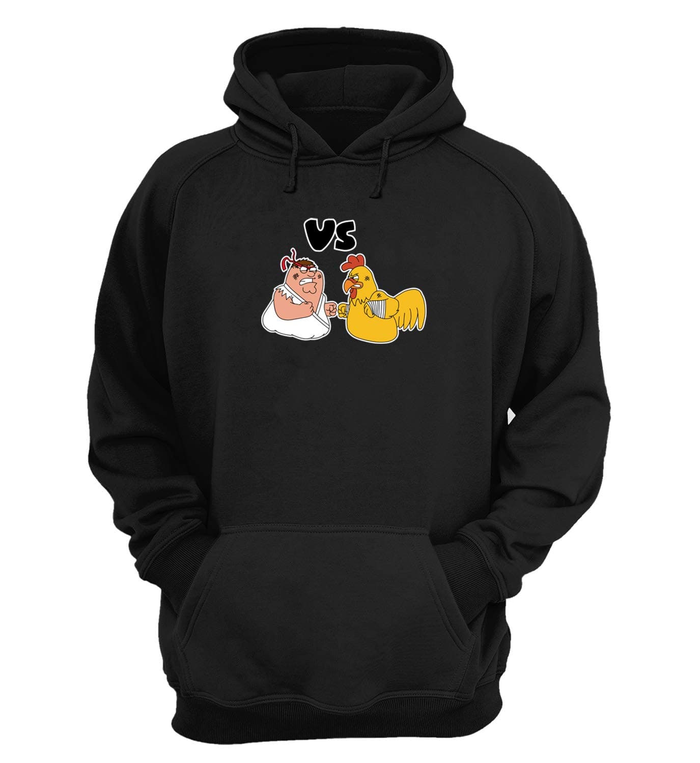 Ryu VS Sagat Peter VS Ernie Street Fighter Parody_KK021438 Hoodie Hooded Sweater Sweatshirt Unisex Cotton - Black