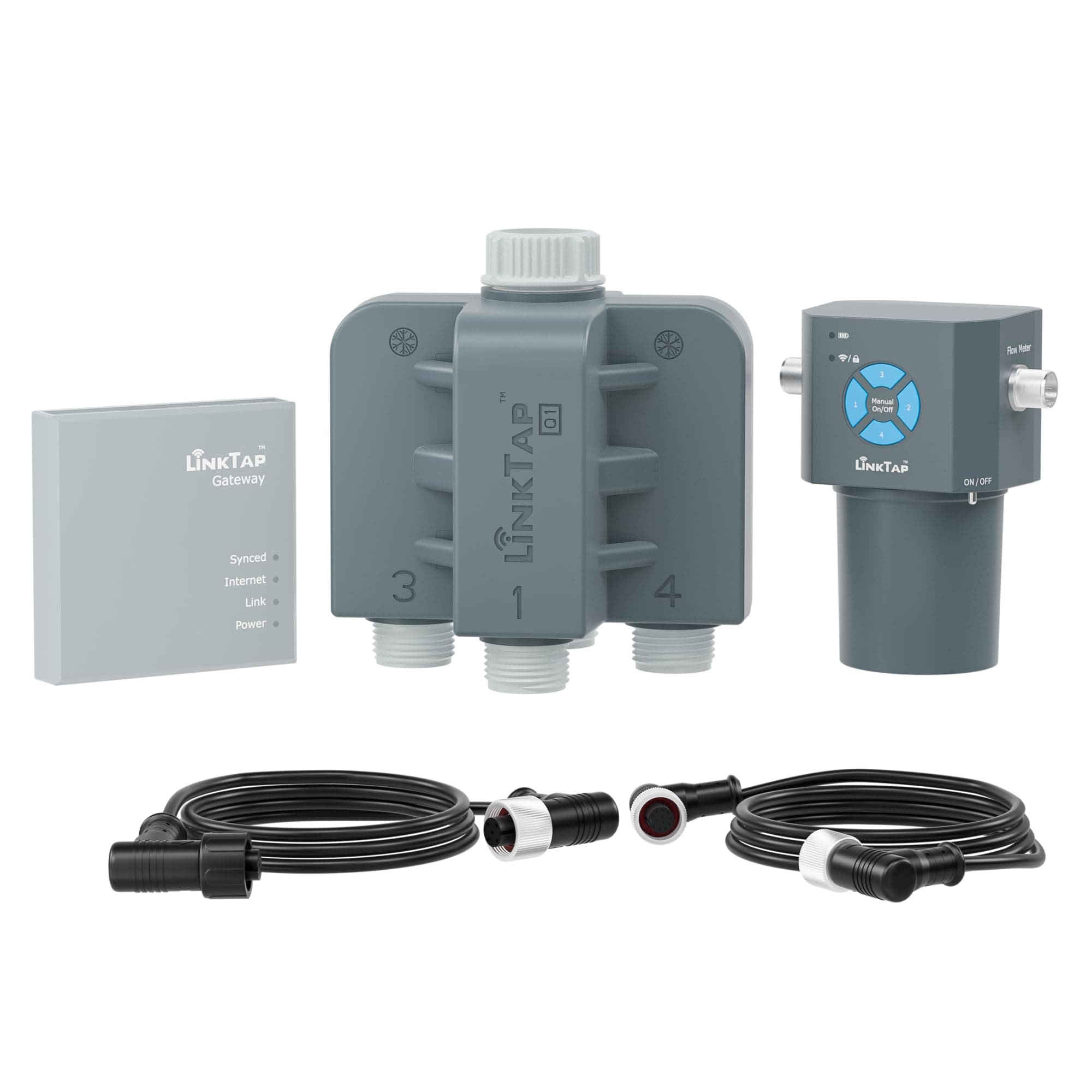 LinkTap Q1 4-Port Smart Water Timer | Requires Gateway | 4 Separate Outlets, Intelligent Irrigation System Controller, Equals 4 G2S or 2 D1 Sprinkler Timers, Mesh Network for Garden/Yard