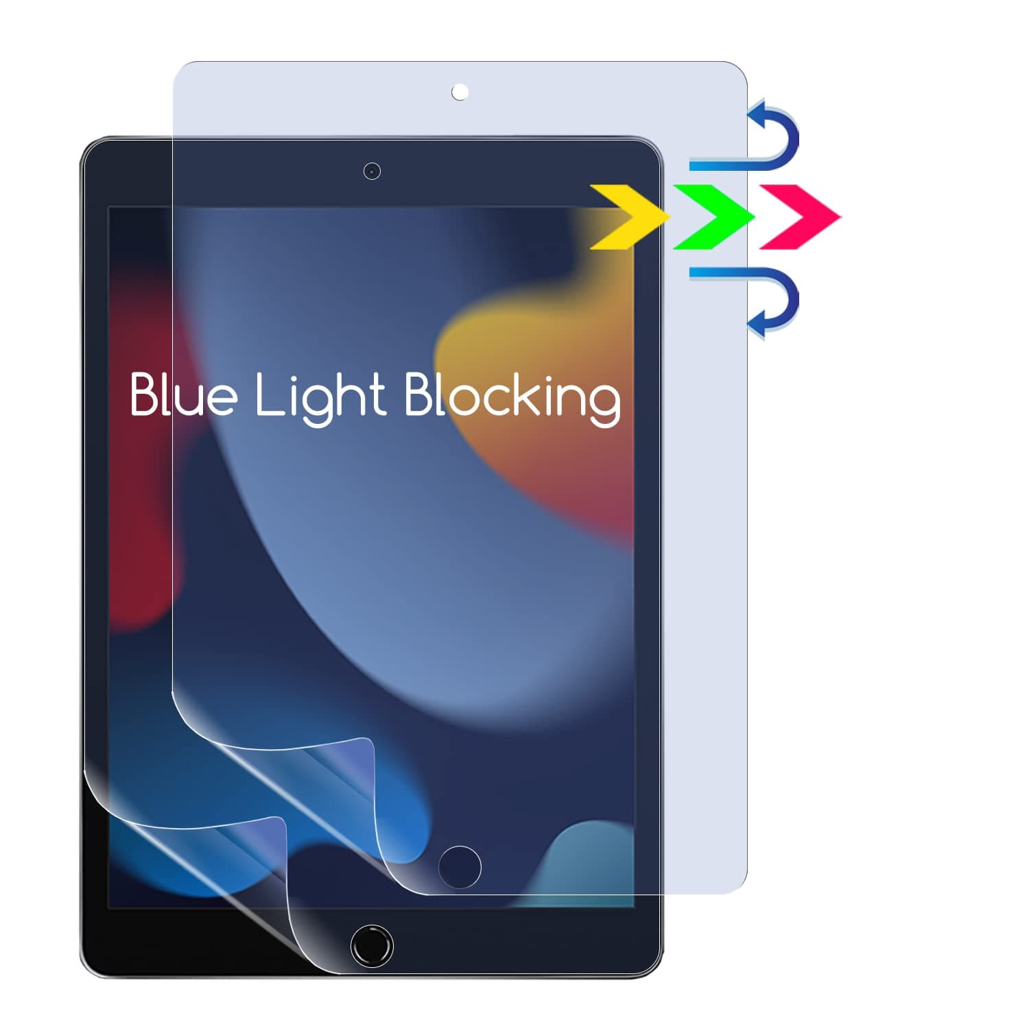 2 Pack Anti Blue Light Glare Screen Protector for Apple 10.2-inch iPad (9th/8th/7th Gen, 2021 2020 2019), Filter Out Blue Light and Relieve Eye Strain to Help You Sleep Better, HD Clear, Bubble Free