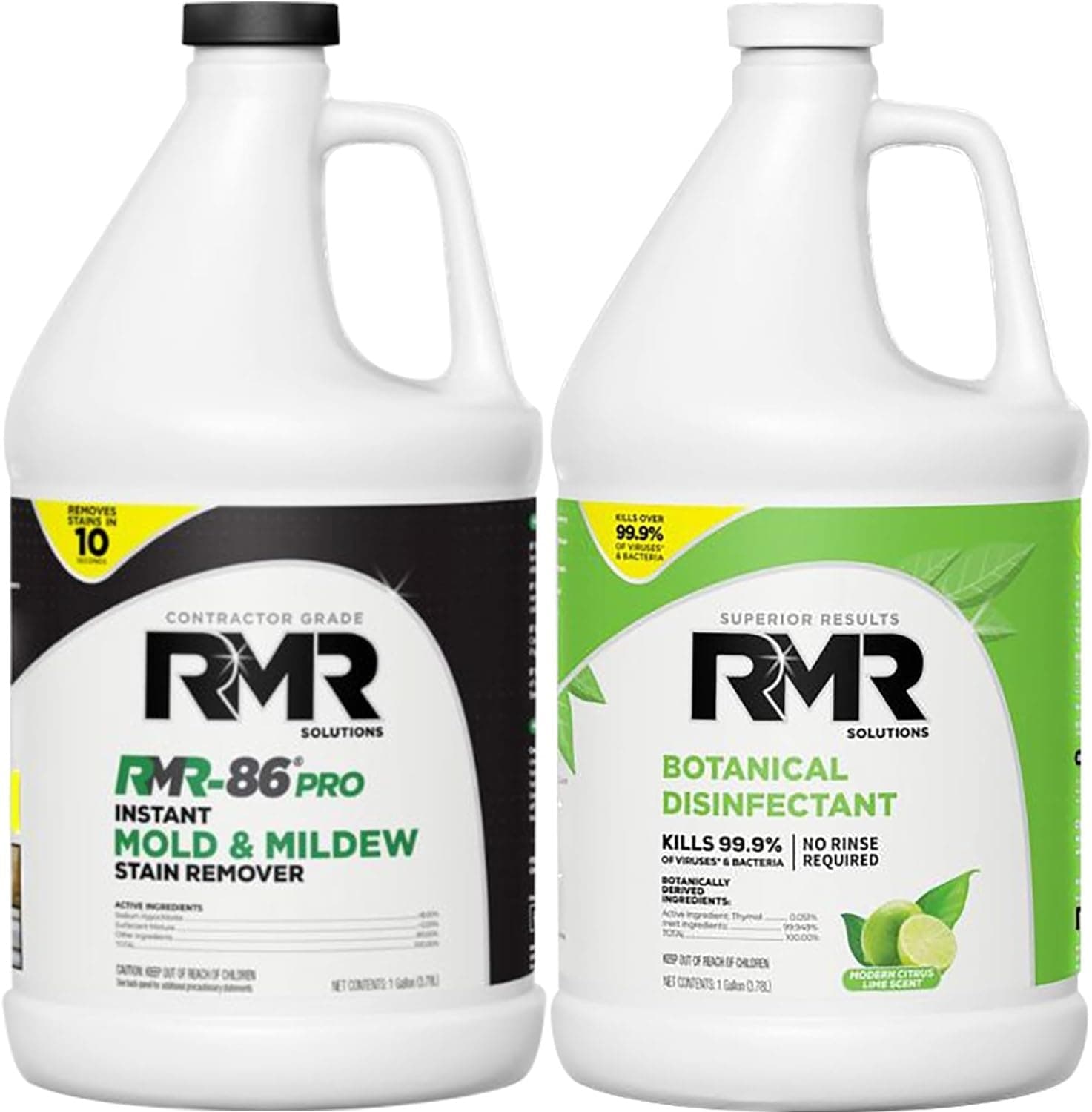RMR-86 Pro Contractor Grade Mold Stain & Mildew Stain Remover and RMR Botanical Disinfectant Cleaner Mold Remover Bundle