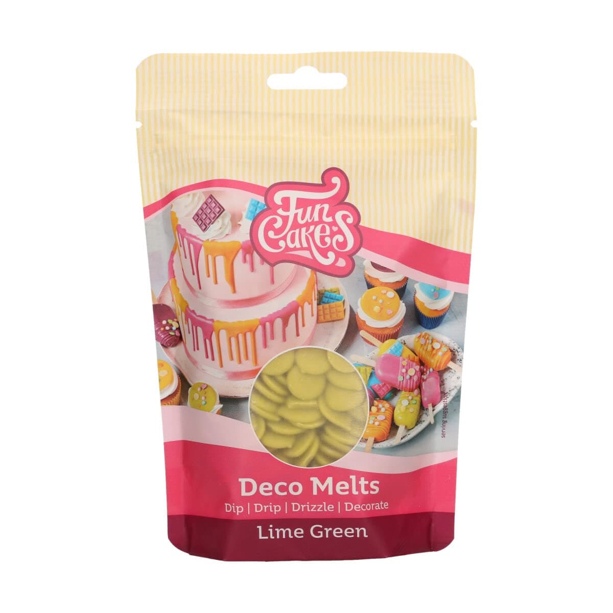 FunCakes Deco Melts Lime Green, AZO Free, 250 g