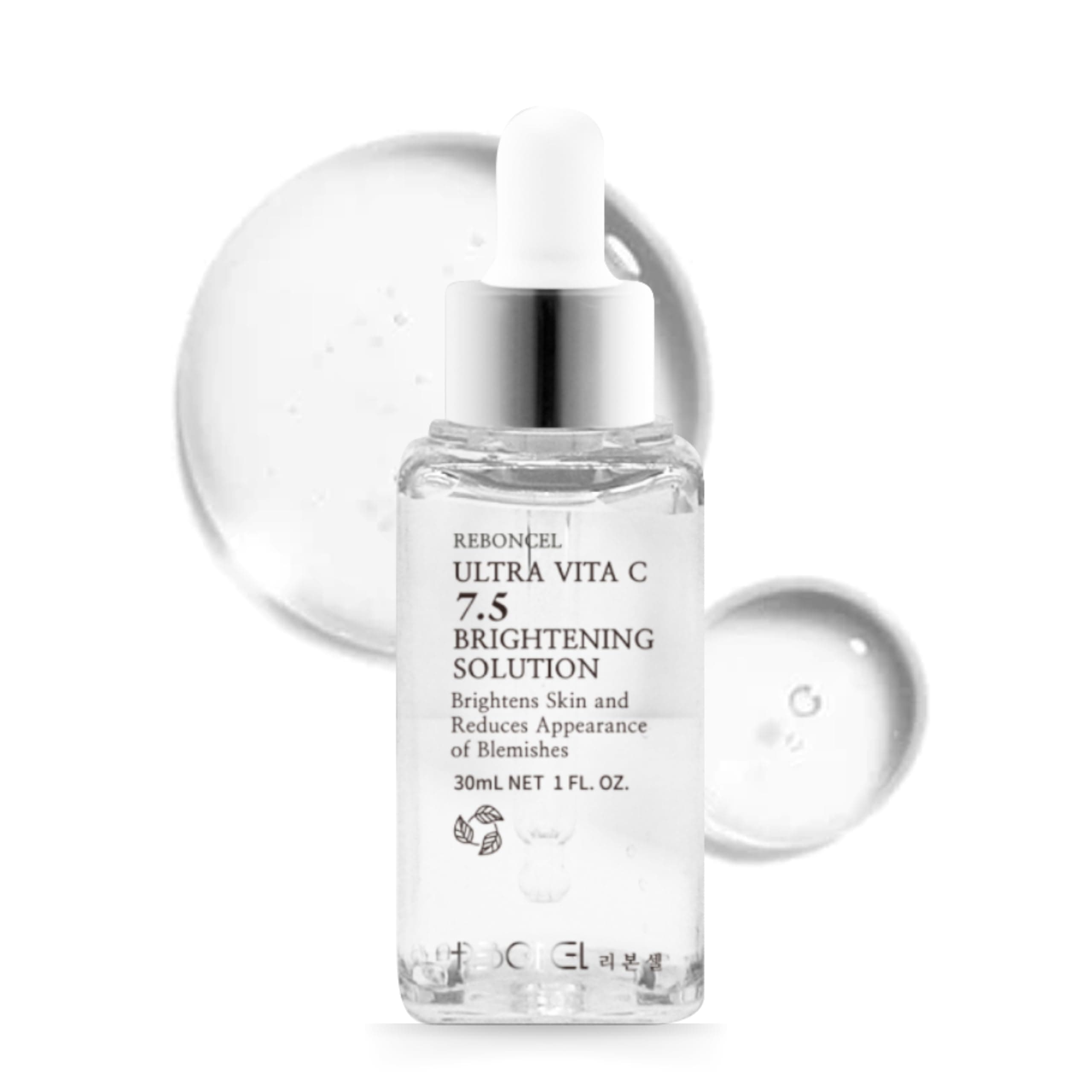 ReboncelPure Vita C 7.5 Brightening Oil Serum with Vitamin C, Korean Glass Radiant Skin Face Serum Solution (1 Fl Oz, 30mL)
