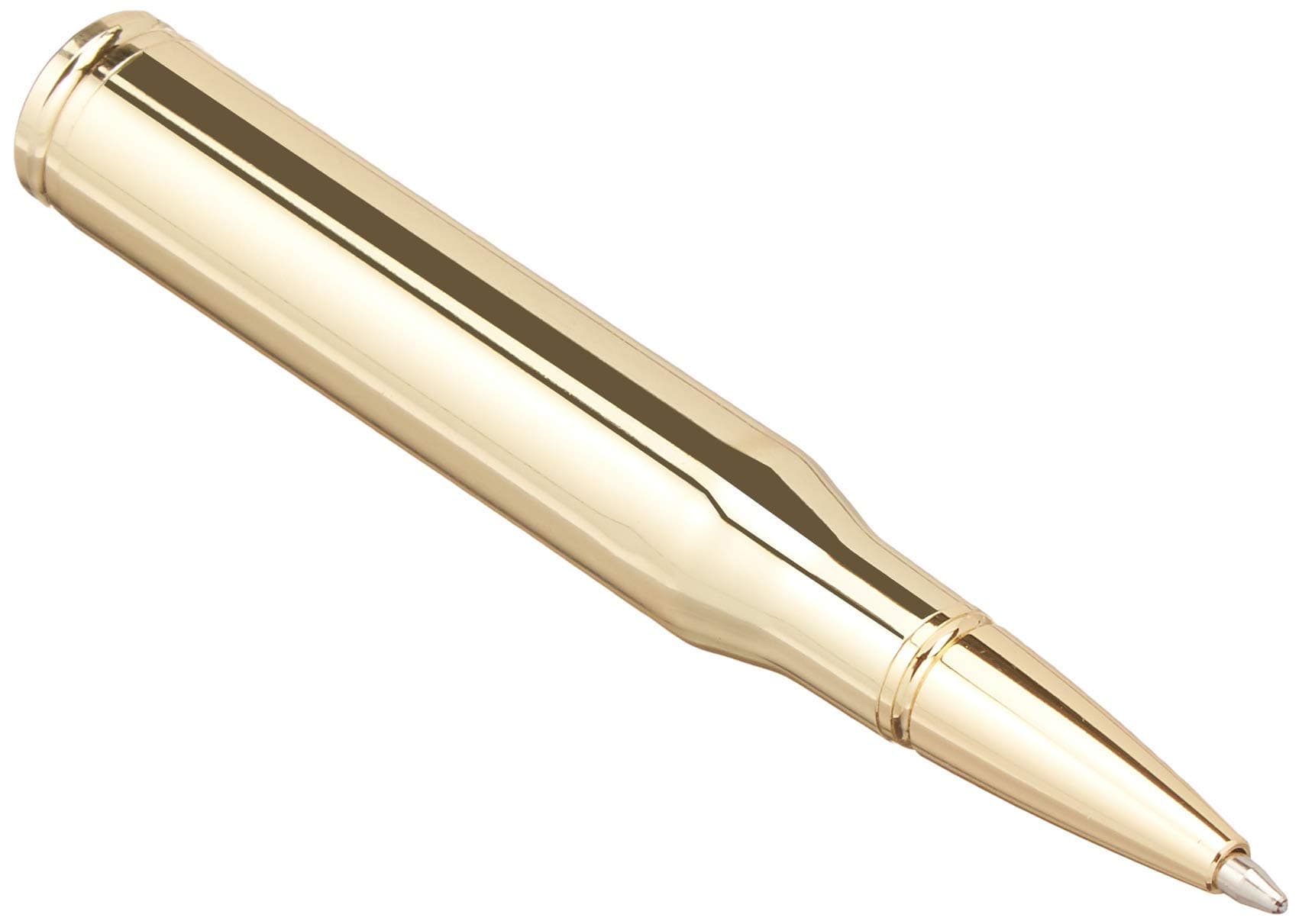 Lock and Load 30-Caliber Bullet Pen - Metal Refillable Brass Color - 3.5 INCH Pen - German Ink with Swiss Tip Refill