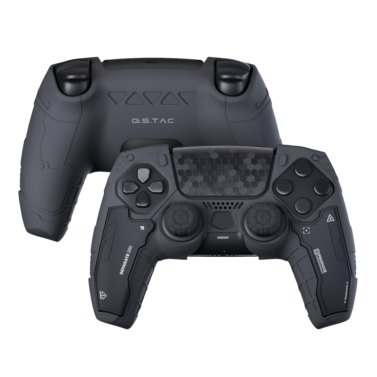 G.S.TAC Tactical PS5 Controller Skin Set, Anti-Slip Silicone Protective Cover Skin Case for PS5 Wireless Controller with 2 Thumb Grip Caps and 2 Stickers - for Black Myth: Wukong (Black)