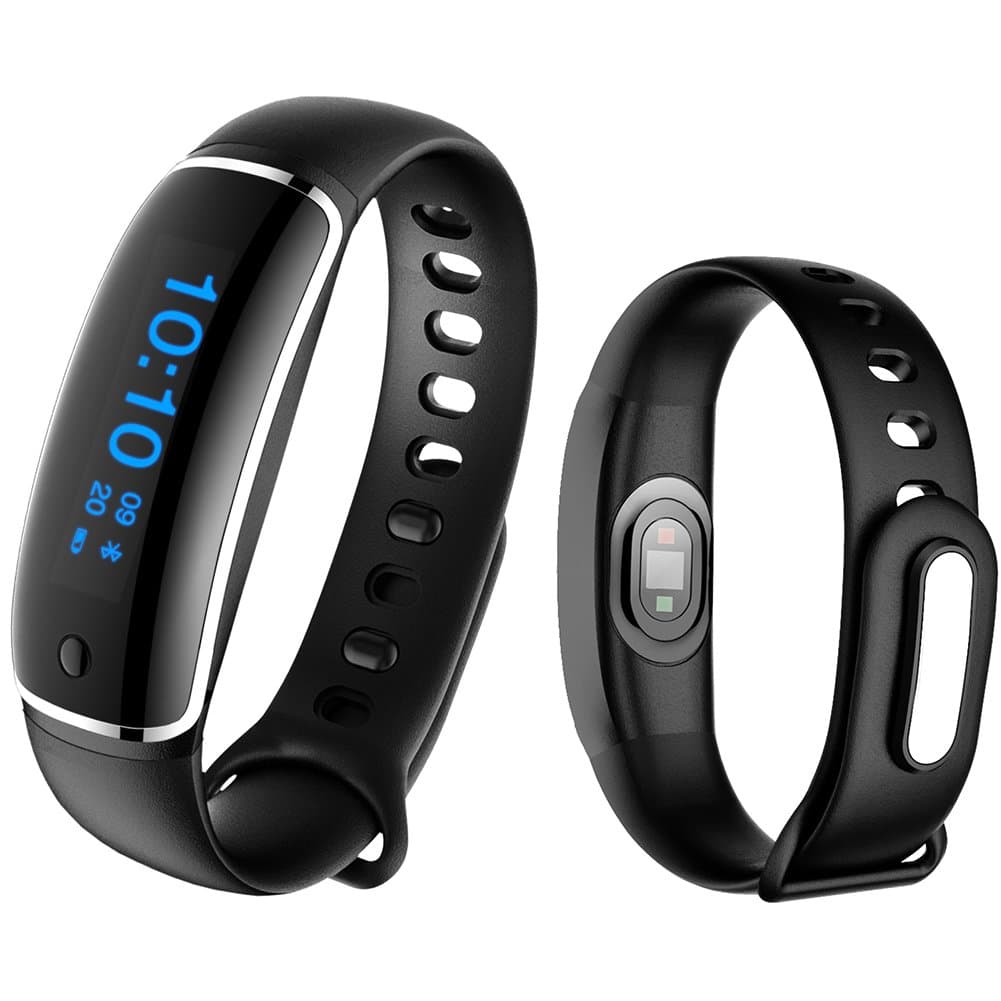 Urcare Fitness Tracker Wristband With Heart Rate Monitor Blood Pressure Monitor Waterproof IP67 Smart Bracelet HR BP Activity Watch for iPhone Android Smart Phone (Black)