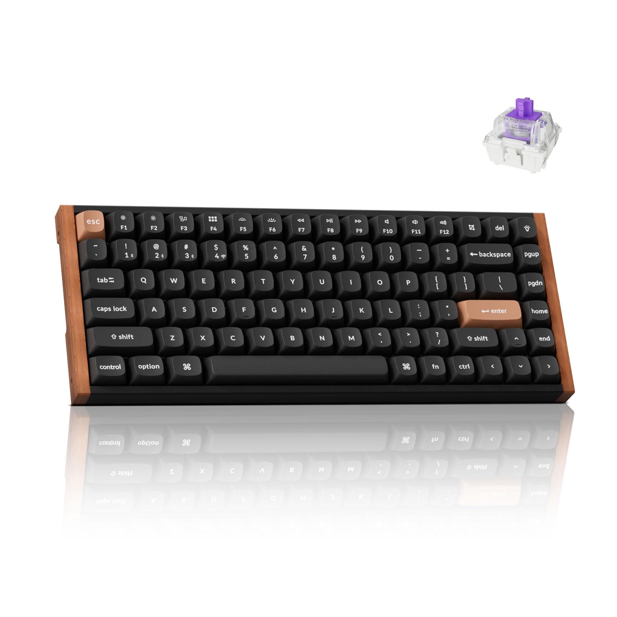 K2 HE Rapid Trigger Wireless Custom Mechanical Keyboard with Hall Effect Gateron Double-Rail Magnetic Switch, QMK 2.4 GHz Bluetooth 5.2 RGB Compatible with Mac Windows Linux (Aluminum + Wood)