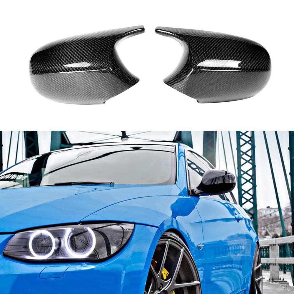 M3 Look Real Carbon Fiber Mirror Cover for BMW 1 Series E82 Coupe E88 Convertible 2010-2013 & 3 Series E90 E91 2008-2011 E92 E93 LCL 2010-2013