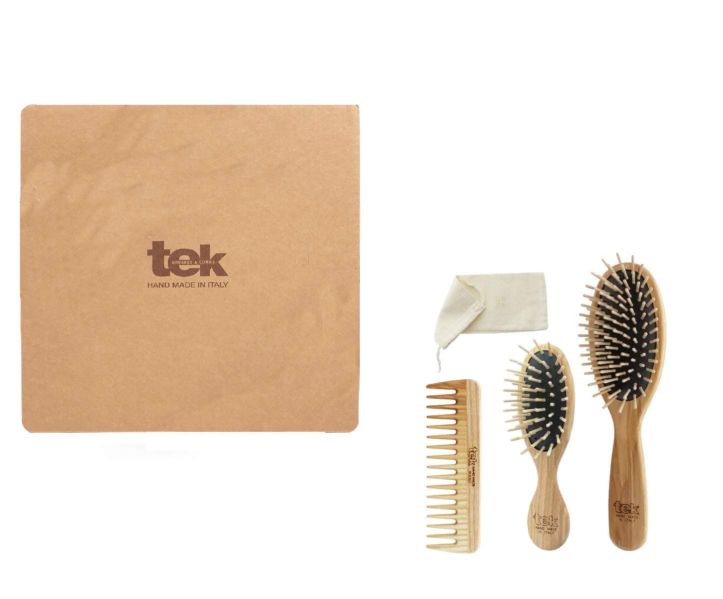 Big Oval Brush + Small Oval Brush + Small Wood comb + natural case gift box