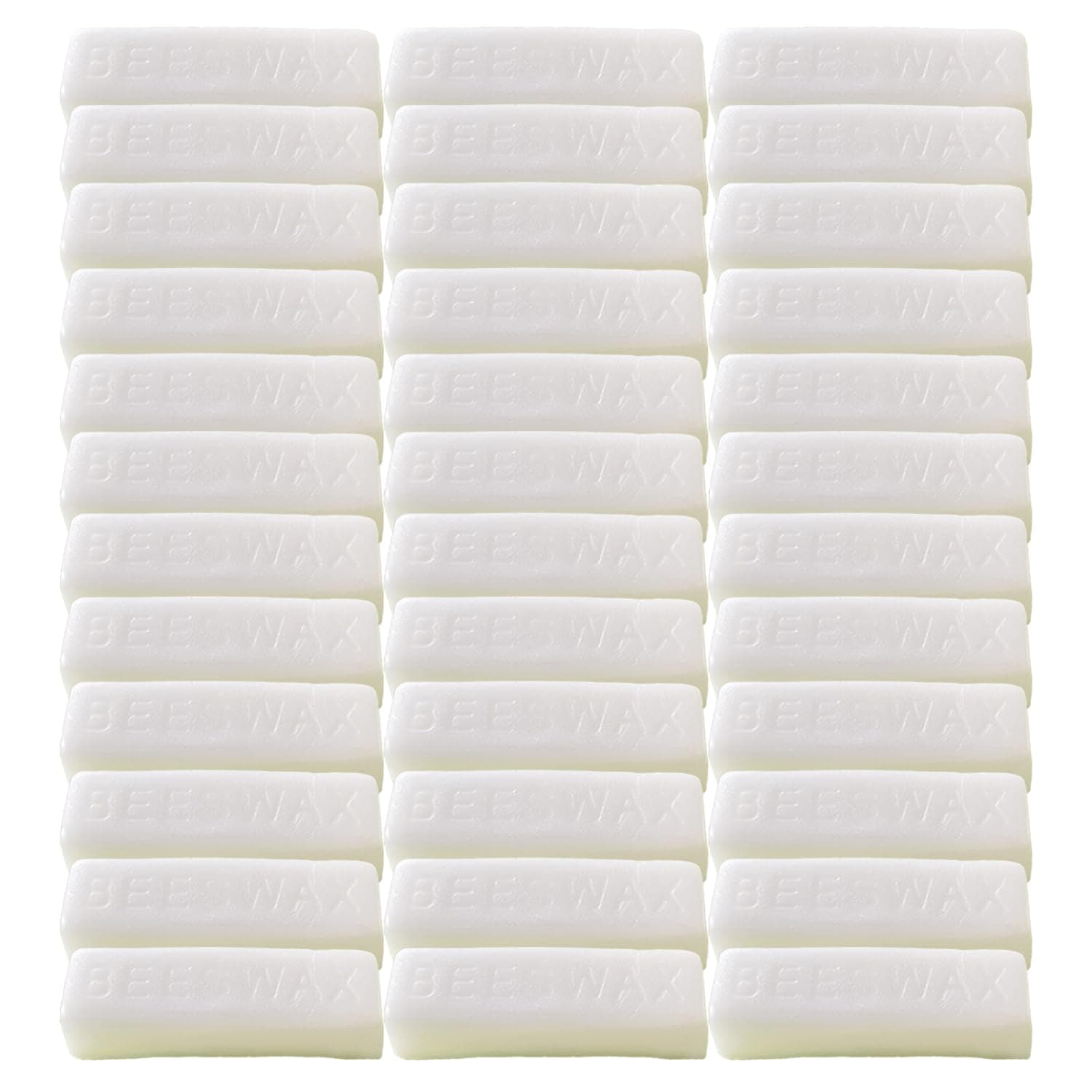 TooGet 36Pcs White Beeswax Bars, Natural Beeswax Block Bees Wax Pure Bar Wax for Candle Making, Skincare, Furniture Polish, DIY Crafts - 40 OZ