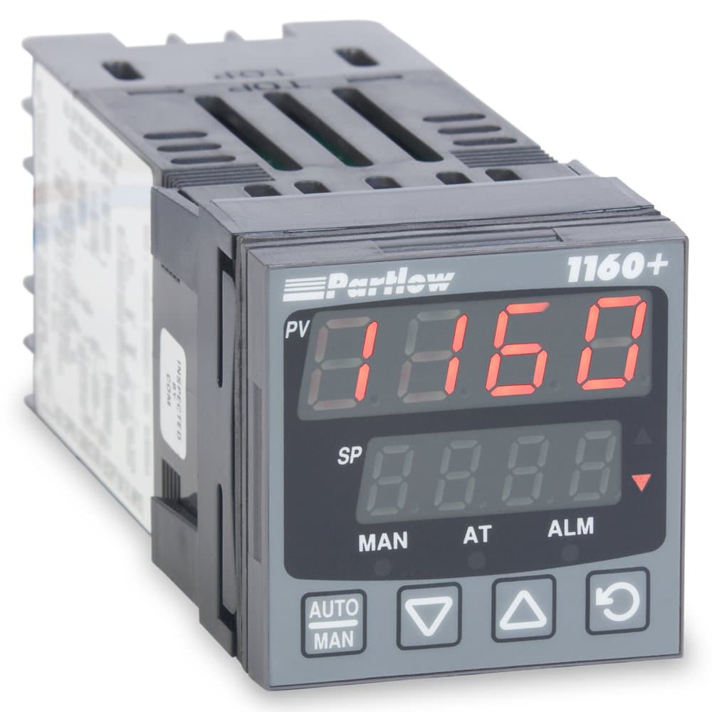 Partlow P1160210000 1160+ Series 1/16 DIN Temperature Controller, 100 to 240 VAC, One SSR Driver and One Relay Output, Red/Red Display