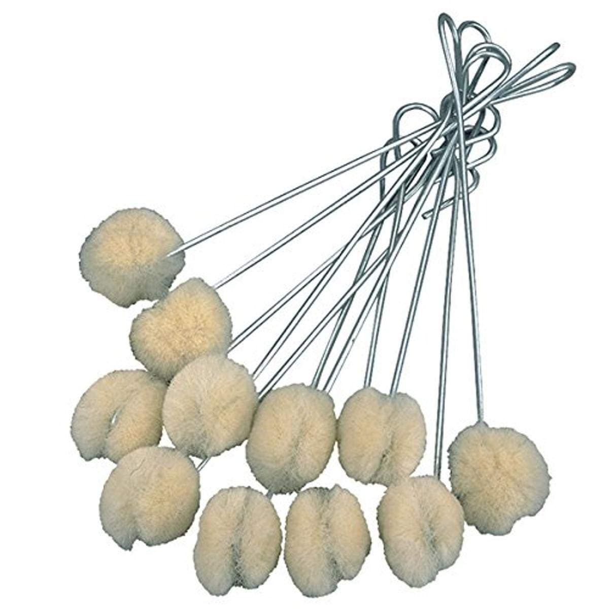 Weaver Leather Supply Wool Dauber Bundle of 12 for Leather Dye, Precise Coverage Ball Brush with Wire Handles, Paint Daubers for Small Projects