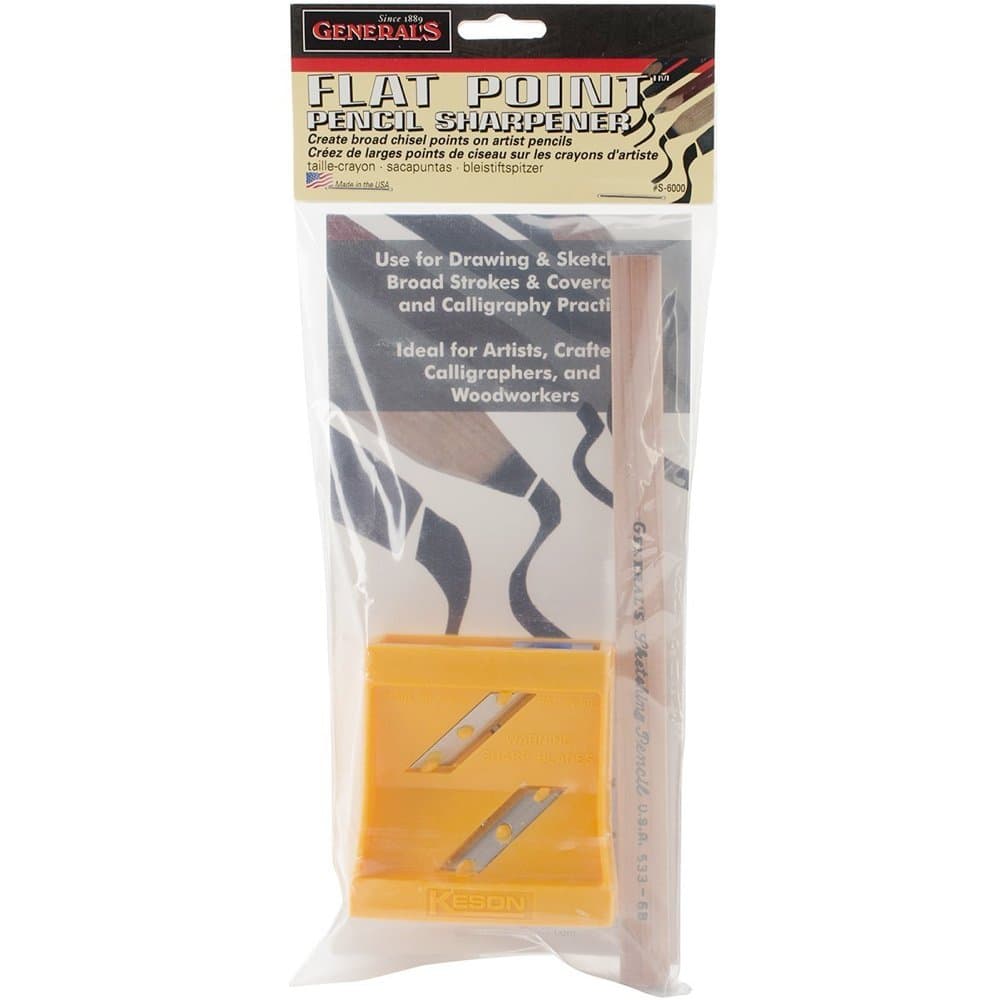 General Pencil Flat Point Sharpener,Black