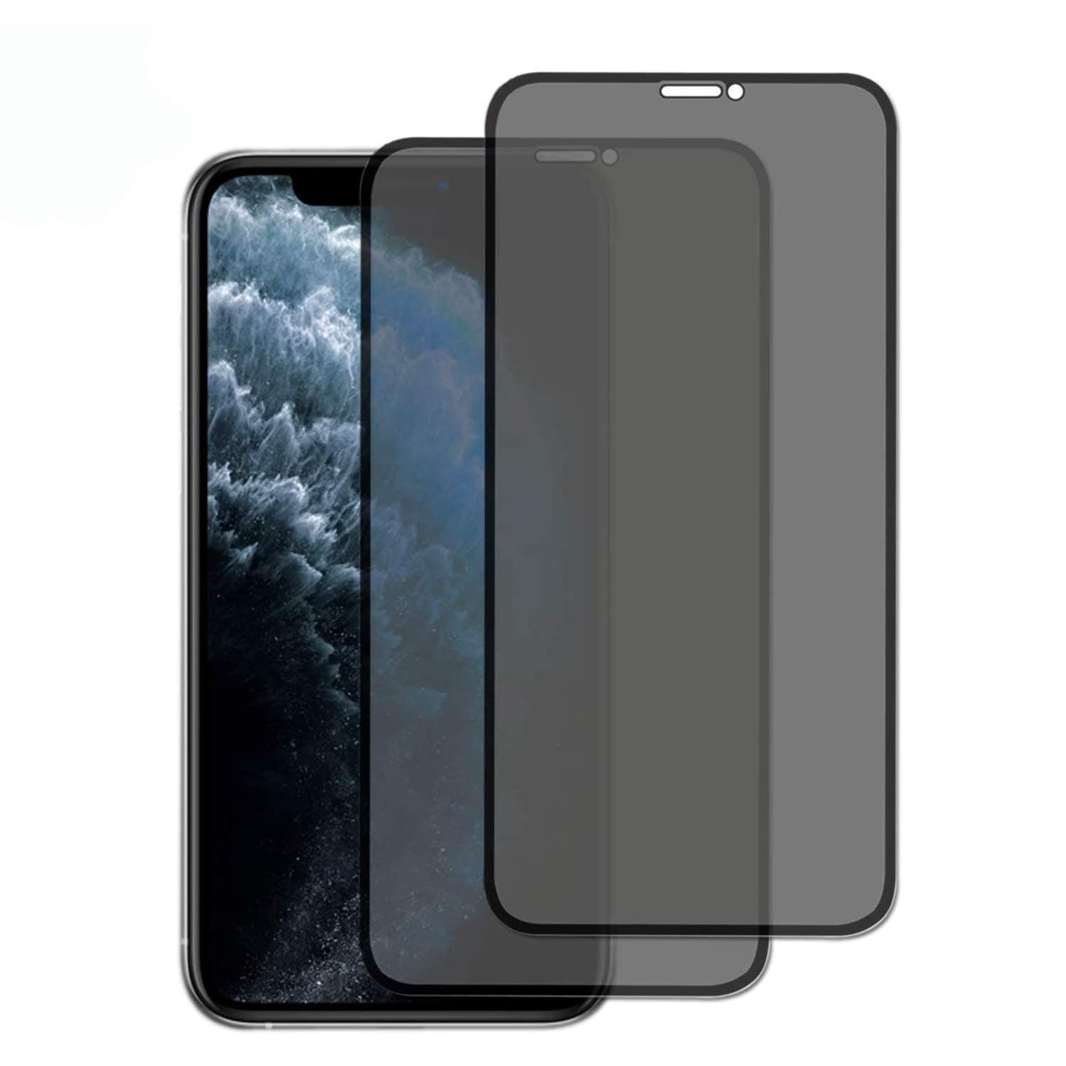 Privacy Screen Protector for iPhone 11 Pro Max and iPhone Xs Max 6.5 Inch (2-Pack) Full Coverage Tempered Glass Protector Film, 3D Touch, Anti Spy 9H Tempered Glass,?Easy Install?[Black]