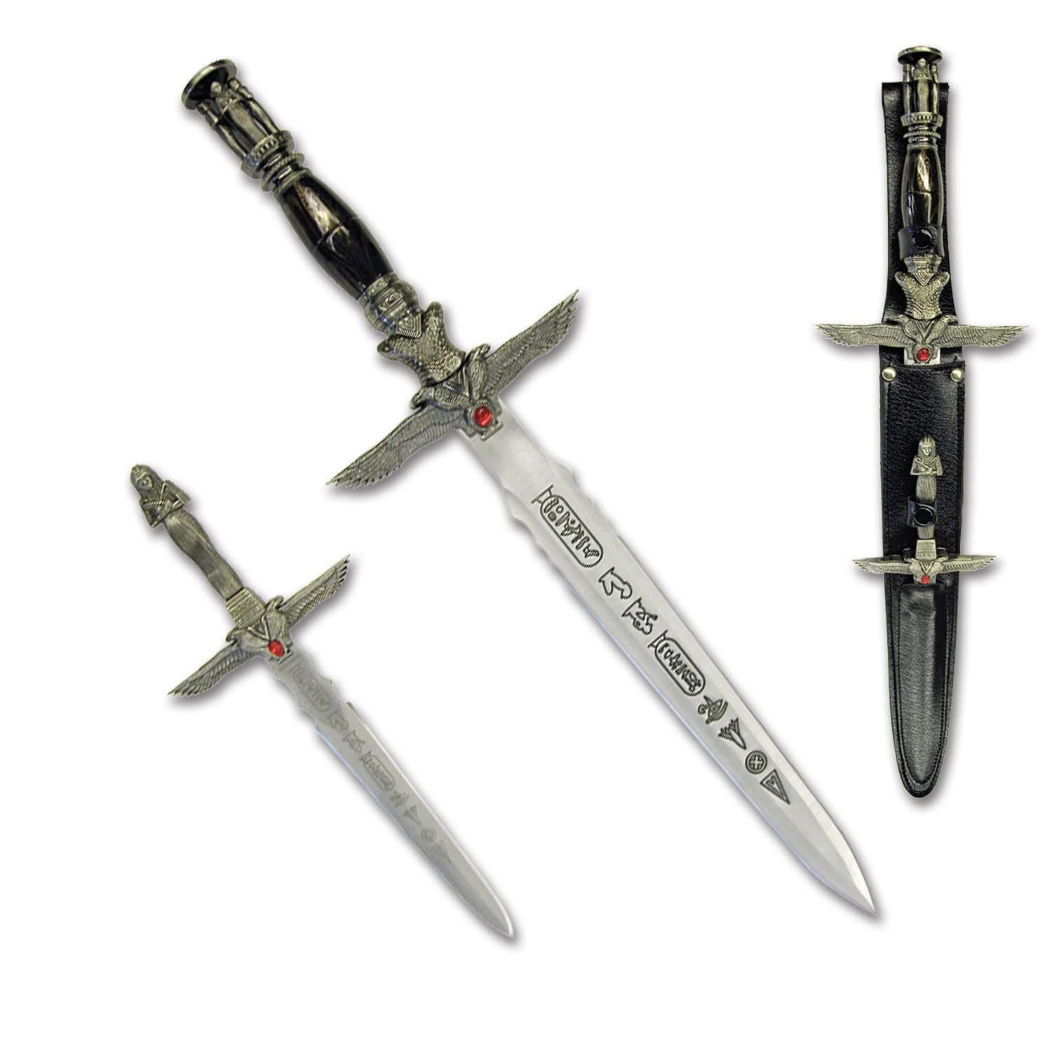 S-2370D Fantasy Short Sword Set of Two 18.5-Inch Overall; 10-Inch Overall, Metallic
