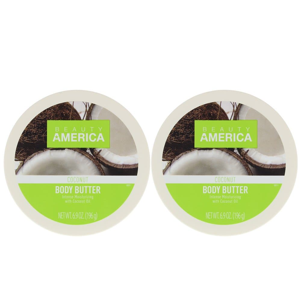 Beauty America Intense Moisturizing Body Butter With Coconut Oil, 2 pack