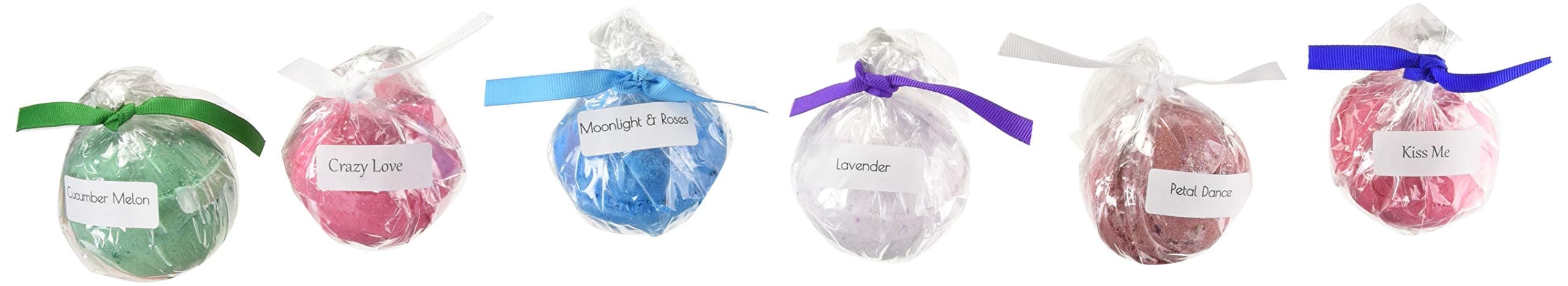 Joojoo Bath Bombs - SIX EXTRA LARGE 4.5 oz Ultra Lush Fizzy Bath Bombs Per Bath Bomb Kit- Handmade In USA - Lavender, Moonlight & Roses, Cucumber Melon, Crazy Love, Petal Dance, Kiss Me