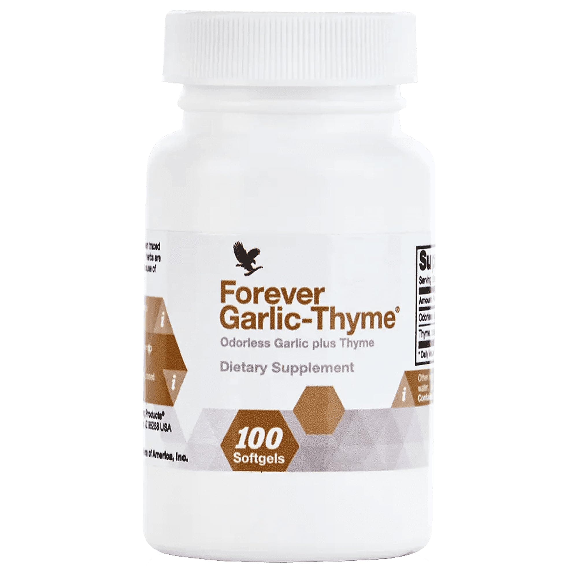 Forever Living - Forever Garlic-Thyme - Cardiovascular & Immune Support with 10mg Garlic Extract & 50mg Thyme Leaf Powder - Odorless Softgel, Gluten-Free - 100 Softgels