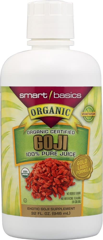 Smart Basics Organic Certified 100% Pure Goji Berry Juice - 32 fl oz