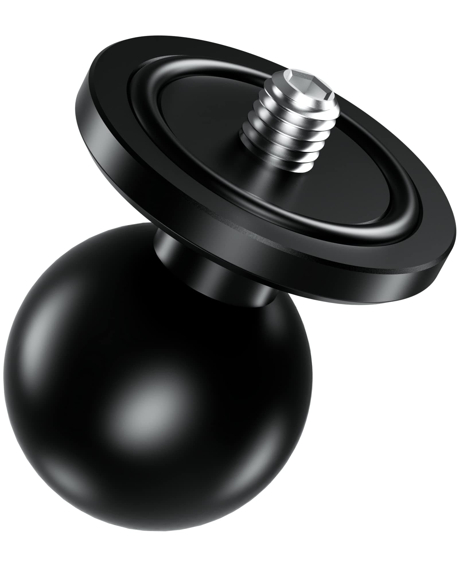 BRCOVAN Aluminum Alloy 1'' Ball Adapter with 1/4"-20 Threaded Stud for Action Camera & Camcorder Compatible with RAM Mounts B Size Double Socket Arm