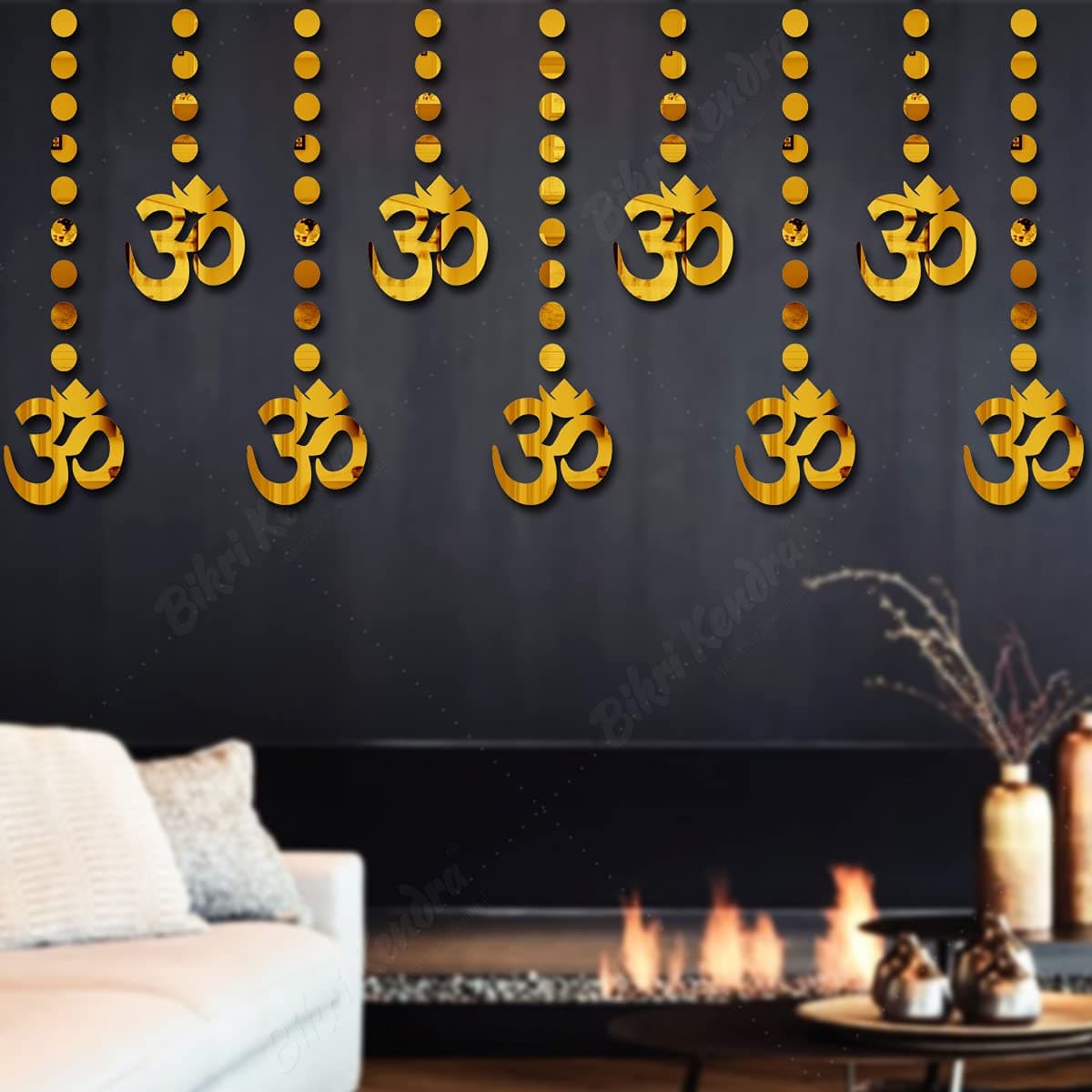 Bikri Kendra - Om 10 Dot 100 Golden (Pack of 110) Decorative Mirror Stickers ...
