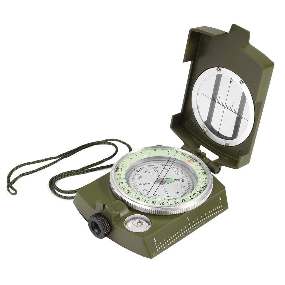 FUNANASUN Lensatic Military Compass Waterproof with Pouch and Lanyard for Hiking, Camping, Hunting