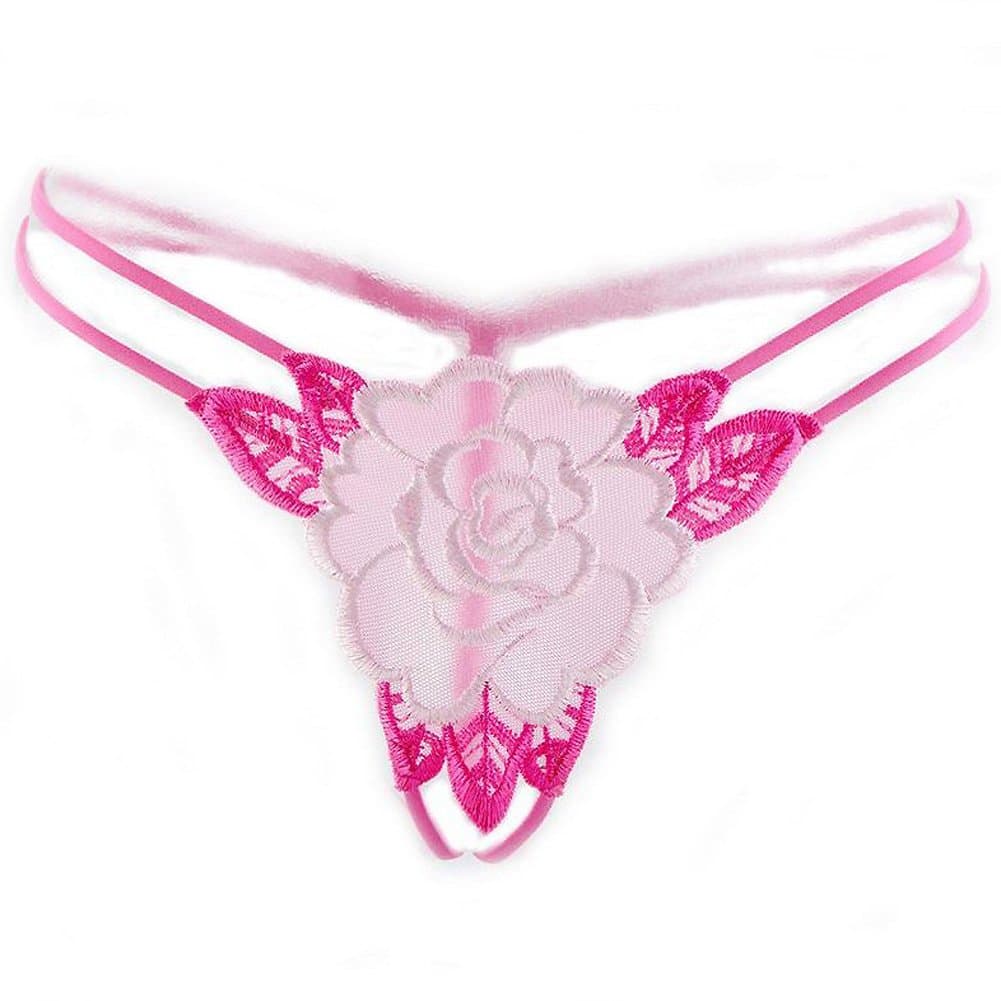 Vesst Women's Embroidered Strappy Mini V String Panty