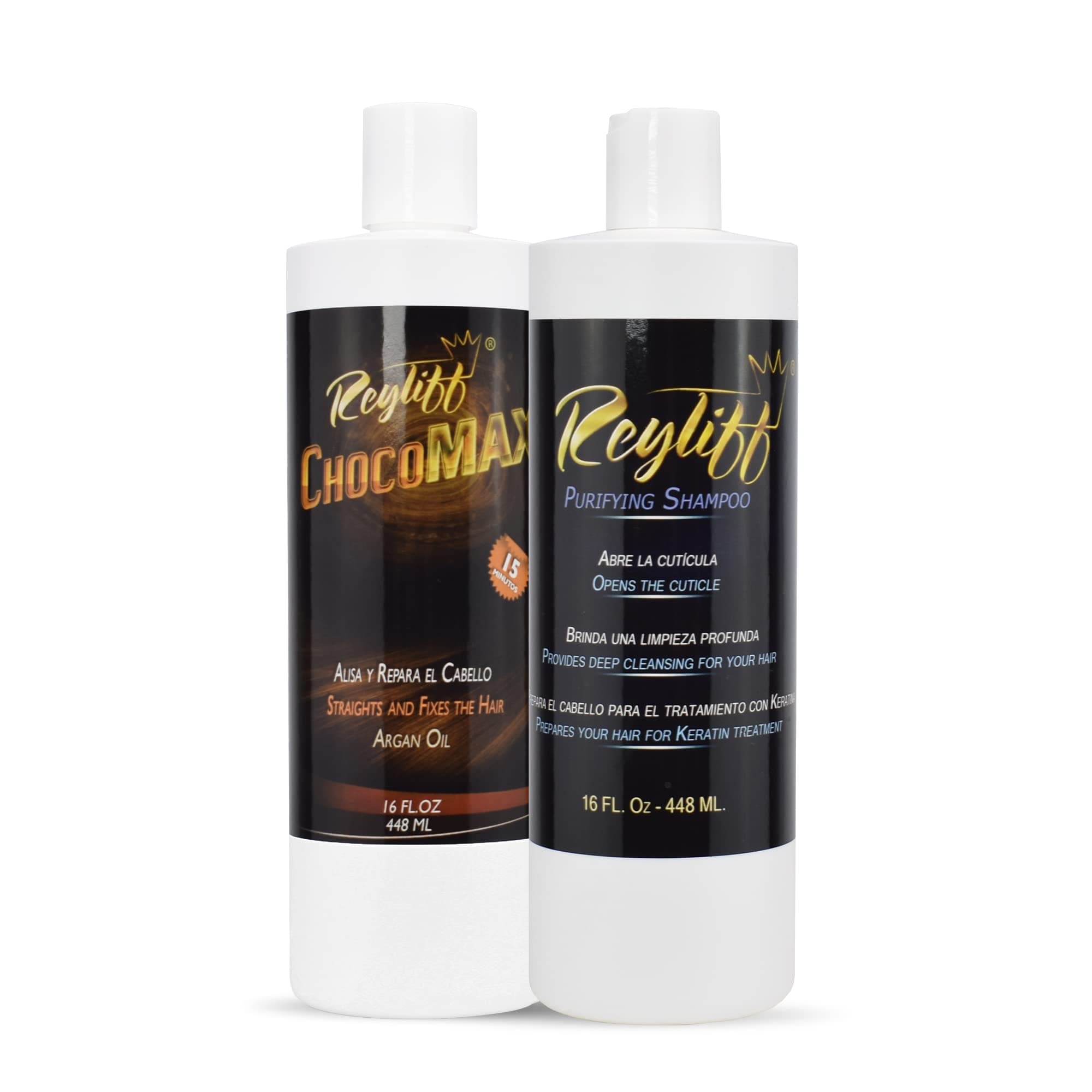 Brazilian Keratin treatment chocomax 16 oz with argan oil in its formula +16 oz of clarifying shampoo
