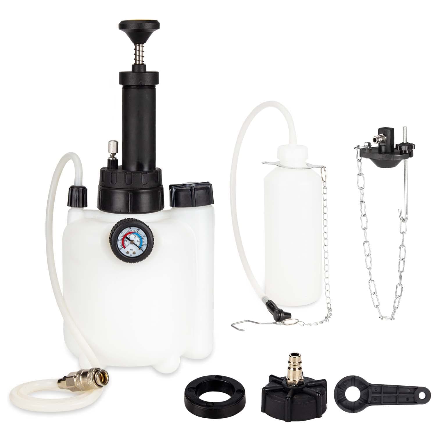 Brake Bleeding 3L Brake Bleeder Kit,Manual Brake Fluid Pressure Bleeder with 1L Brake Fluid Extractor & 2PCS Cylinder Adapter Suitable for Most European Models and ABS Systems
